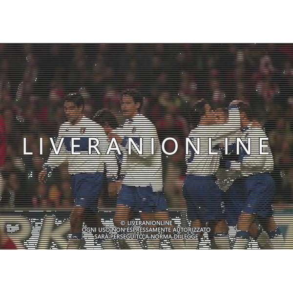 27-03-1999 COPENAGHEN-QUALIFICAZIONI EUROPEI PARKEN STADIUM DANIMARCA ITALIA 1-2 NELLA FOTO ESULTANZA GIOCATORI ITALIA AG ALDO LIVERANI SAS 