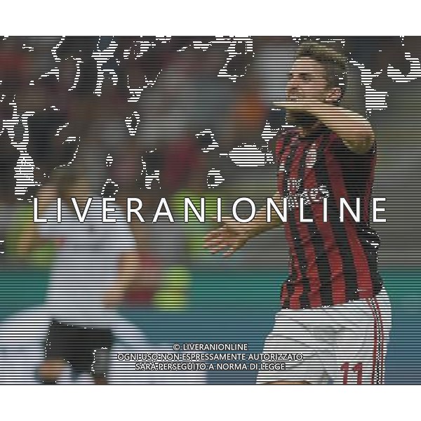 UEFA Europa League 2017/2018 Playoff Andata Milano - 17.03.2017 Milan-Shkendija Nella Foto:borini esulta /Ph.Vitez-Ag. Aldo Liverani