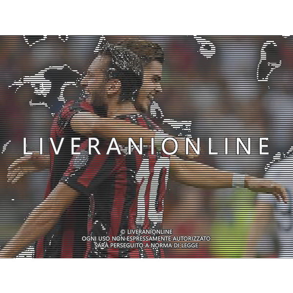UEFA Europa League 2017/2018 Playoff Andata Milano - 17.03.2017 Milan-Shkendija Nella Foto:Andre Silva - Calhanoglu Hakan /Ph.Vitez-Ag. Aldo Liverani
