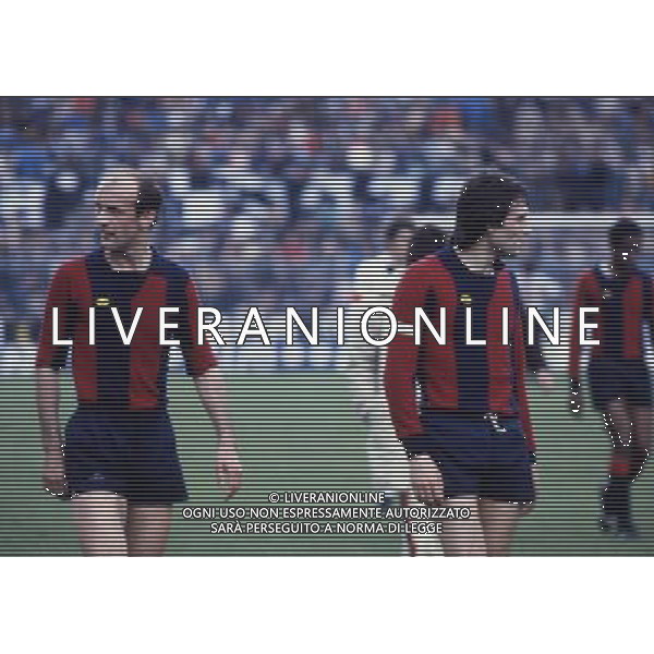RETROSPETTIVA ADELMO PARIS CALCIATORE NELLA FOTO ADELMO PARIS CON LA MAGLIA DEL BOLOGNA CON FRANCO COLOMBA AG ALDO LIVERANI SAS