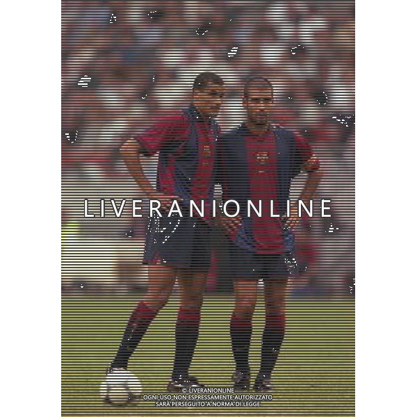 TORNEO DI AMSTERDAM 2000-2001 BARCELLONA LAZIO NELLA FOTO RIVALDO JOSEP GUARDIOLA AG ALDO LIVERANI SAS