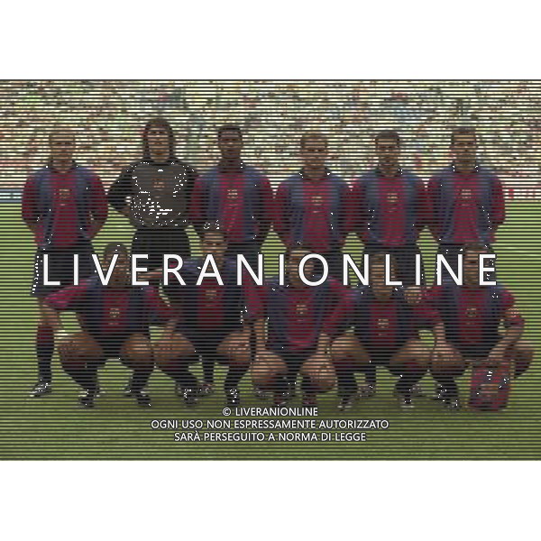 TORNEO DI AMSTERDAM 2000-2001 BARCELLONA LAZIO NELLA FOTO FORMAZIONE BARCELLONA CALCIO AG ALDO LIVERANI SAS