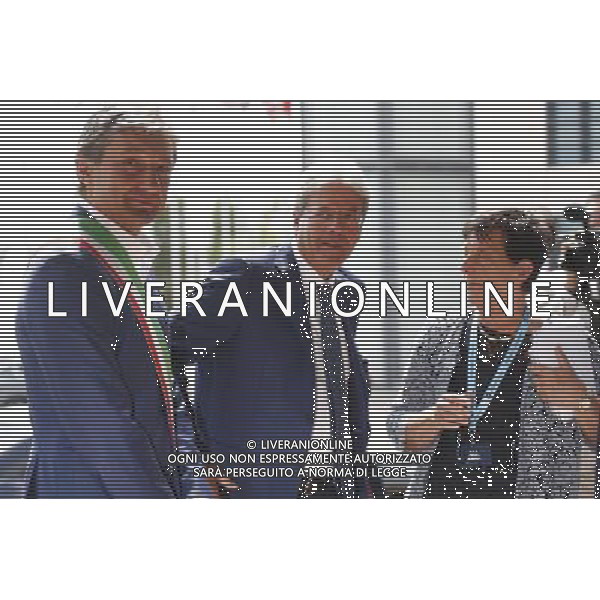 Rimini - XXXVIII Edizione Meeting per l\'Amicizia fra i Popoli 20/08/2017 nella foto: il presidente del consiglio Paolo Gentiloni Andre Gnassi Emilia Guarnieri ©Claudio Zamagni/Agenzia Aldo Liverani 