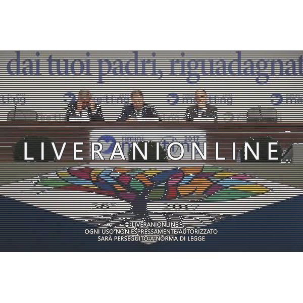 Rimini - XXXVIII Edizione Meeting per l\'Amicizia fra i Popoli 21/08/2017 nella foto: Antonio Tajani Gorgio Vittadini Enrico Letta ©Claudio Zamagni/Agenzia Aldo Liverani 