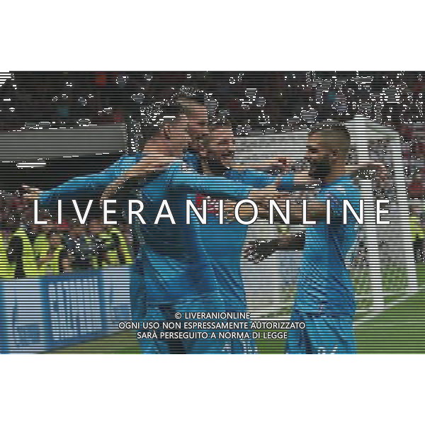 22-08-2017 NIZZA, NAPOLI PLAY OFF DI CHAMPIONS LEAGUE RITORNO NELLA FOTO: ESULTANZA CALLEJON FOTO MOSCA, AG.LIVERANI