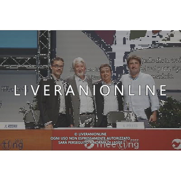 Rimini - XXXVIII Edizione Meeting per l\'Amicizia fra i Popoli 23/08/2017 nella foto: GIULIANO POLETTI Ministro del Lavoro Andrea Bonsignori Alessandro rosina Dario Odifreddi ©Claudio Zamagni/Agenzia Aldo Liverani 