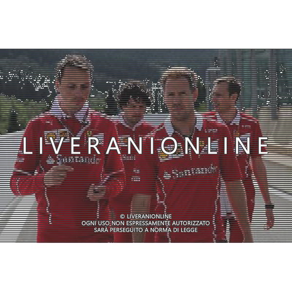 Sebastian Vettel (GER) Ferrari walks the circuit with the team. 24.08.2017. Formula 1 World Championship, Rd 12, Belgian Grand Prix, Spa Francorchamps, Belgium, Preparation Day. AG ALDO LIVERANI SAS ONLY ITALY