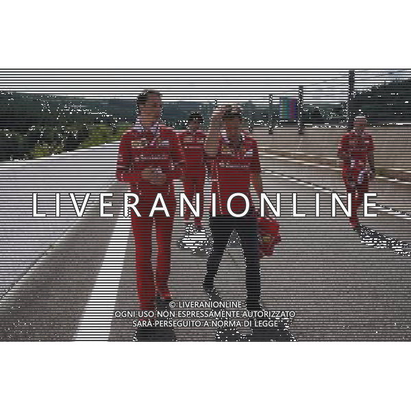 Sebastian Vettel (GER) Ferrari walks the circuit with the team. 24.08.2017. Formula 1 World Championship, Rd 12, Belgian Grand Prix, Spa Francorchamps, Belgium, Preparation Day. AG ALDO LIVERANI SAS ONLY ITALY