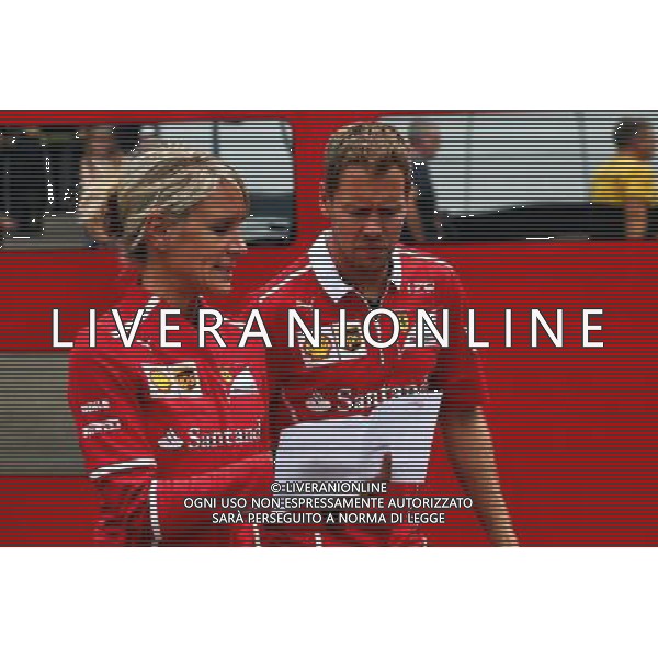 Sebastian Vettel (GER) Ferrari with Britta Roeske (AUT) Ferrari Press Officer. 24.08.2017. Formula 1 World Championship, Rd 12, Belgian Grand Prix, Spa Francorchamps, Belgium, Preparation Day. AG ALDO LIVERANI SAS ONLY ITALY