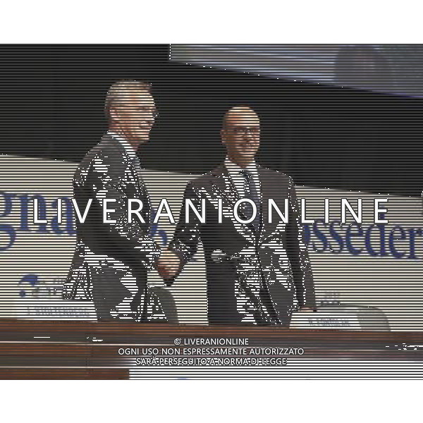 Rimini - XXXVIII Edizione Meeting per l\'Amicizia fra i Popoli 24/08/2017 nella foto: Angelino Alfano Ministro degli affari esteri Jens Stoltenberg segretario generale della NATO ©Claudio Zamagni/Agenzia Aldo Liverani 
