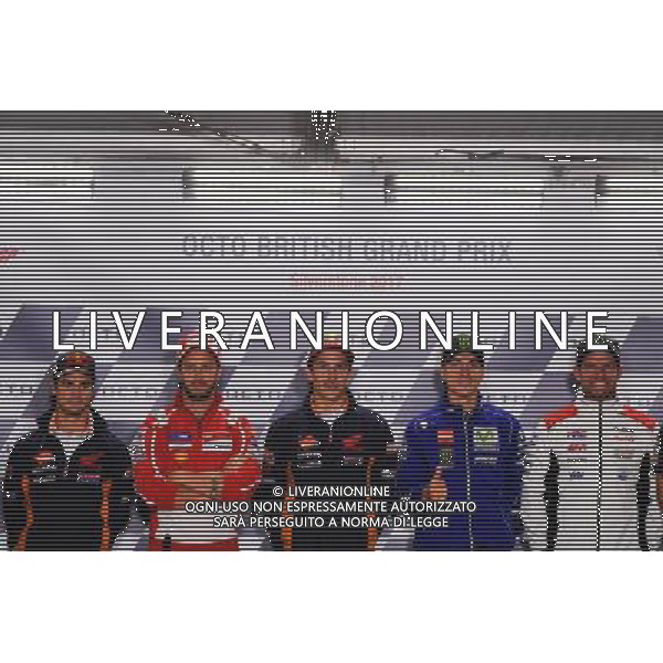 24.08.2017. Circuito di Silverstone, Towcester, Gran Bretagna.Dani Pedrosa, Andrea Dovizioso, Marc Marquez, Maverick Vinales e Cal Crutchlow. FOTO G. PIAZZOLLA-AG ALDO LIVERANI SAS