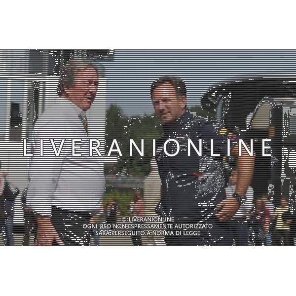Christian Horner (GBR) Red Bull Racing Team Principal (Right) with his father Garry Horner (GBR). 25.08.2017. Formula 1 World Championship, Rd 12, Belgian Grand Prix, Spa Francorchamps, Belgium, Practice Day. AG ALDO LIVERANI SAS ONLY ITALY
