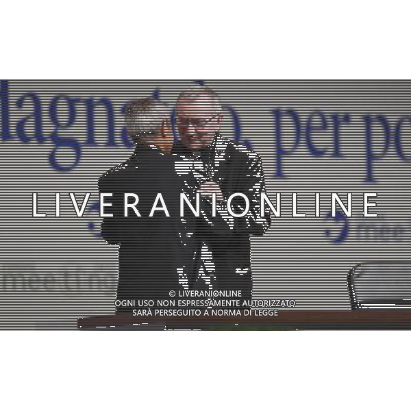 Rimini - XXXVIII Edizione Meeting per l\'Amicizia fra i Popoli 26/08/2017 nella foto: ua Eminenza Cardinale PIETRO PAROLIN segretario di Stato di Sua SantitÃ  e Don Julian Carron Â©Claudio Zamagni/Agenzia Aldo Liverani 