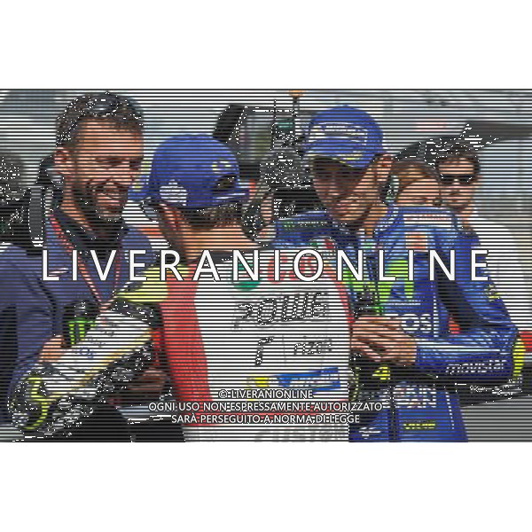 26.08.2017. Circuito di Silverstone, Towcester, Gran Bretagna.Cal Crutchlow e Valentino Rossi