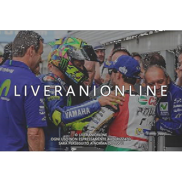 26.08.2017. Circuito di Silverstone, Towcester, Gran Bretagna.Valentino rossi e Cal Crutchlow