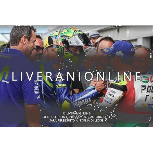 26.08.2017. Circuito di Silverstone, Towcester, Gran Bretagna.Valentino rossi e Cal Crutchlow