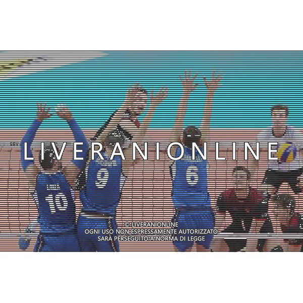 SZCZECIN, AZOTY ARENA 25.08.2017 CEV MISTRZOSTWA EUROPY W PILCE SIATKOWEJ MEZCZYZN LOTTO EUROVOLLEY POLAND 2017 NIEMCY - WLOCHY CEV MENS VOLLEYBALL EUROPEAN CHAMPIONSHIP LOTTO EUROVOLLEY POLAND 2017 NIEMCY - WLOCHY NZ FILIPPO LANZA, DANIELE MAZZONE, DENYS KALIBERDA, SIMONE GIANNELLI FOT. KRZYSZTOF CICHOMSKI / NEWSPIX.PL --- Newspix.pl *** Local Caption *** www.newspix.pl mail us: info@newspix.pl call us: 0048 022 23 22 222 --- Polish Picture Agency by Ringier Axel Springer Poland
