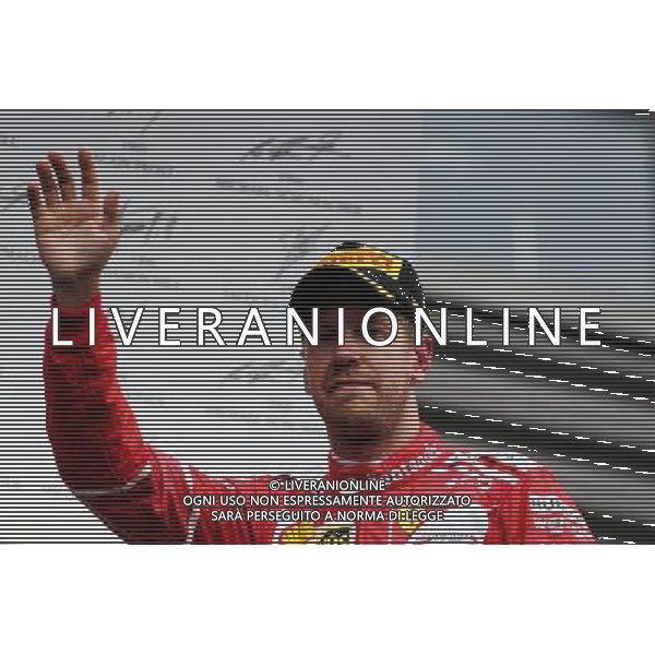 Sebastian Vettel (GER) Ferrari celebrates his second position on the podium. 27.08.2017. Formula 1 World Championship, Rd 12, Belgian Grand Prix, Spa Francorchamps, Belgium, Race Day. / AGENZIA ALDO LIVERANI SAS - ITALY ONLY EDITORIAL USE ONLY