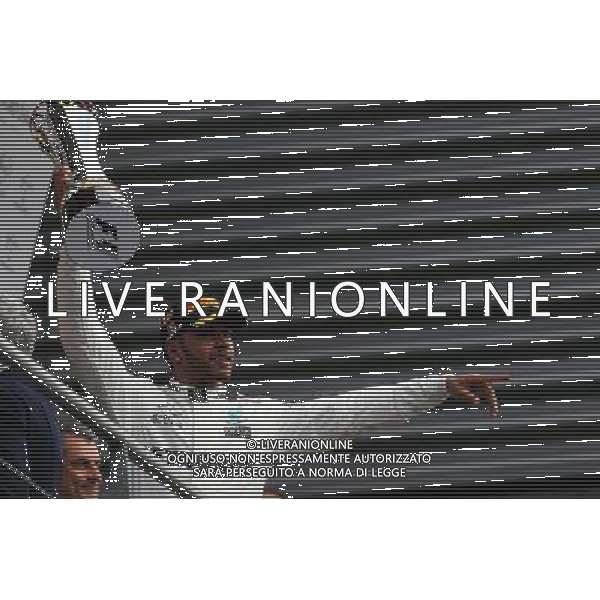 Race winner Lewis Hamilton (GBR) Mercedes AMG F1 celebrates on the podium. 27.08.2017. Formula 1 World Championship, Rd 12, Belgian Grand Prix, Spa Francorchamps, Belgium, Race Day. / AGENZIA ALDO LIVERANI SAS - ITALY ONLY EDITORIAL USE ONLY