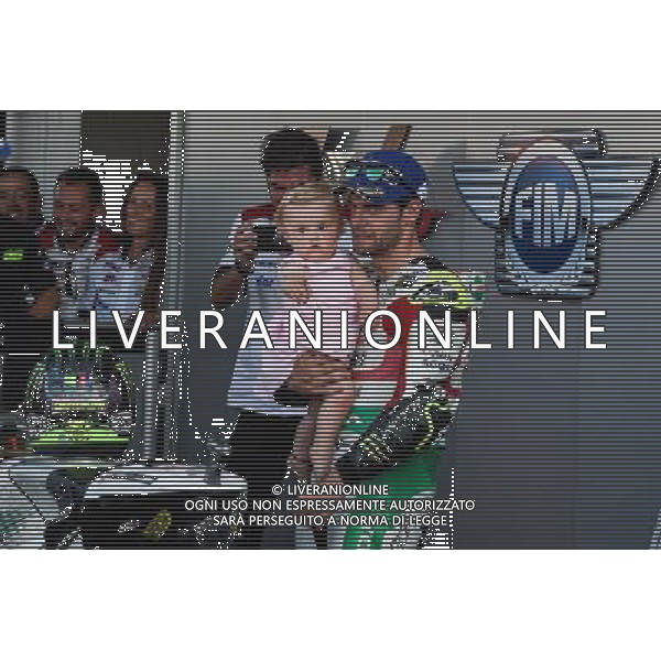 27.08.2017Circuito di Silverstone, Towcester, Gran Bretagna.Cal Crutchlow con figlia FOTO G. PIAZZOLLA-AG ALDO LIVERANI SAS