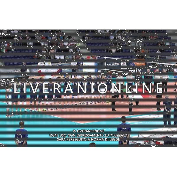 SZCZECIN, AZOTY ARENA 27.08.2017 CEV MISTRZOSTWA EUROPY W PILCE SIATKOWEJ MEZCZYZN LOTTO EUROVOLLEY POLAND 2017 SLOWACJA - WLOCHY CEV MENS VOLLEYBALL EUROPEAN CHAMPIONSHIP LOTTO EUROVOLLEY POLAND 2017 SLOWACJA - WLOCHY NZ REPREZENTACJA WLOCH PODCZAS HYMNU / TEAM OF ITALY DURING THE ANTHEM FOT. KRZYSZTOF CICHOMSKI / NEWSPIX.PL --- Newspix.pl AG ALDO LIVERANI SAS *** Local Caption *** www.newspix.pl mail us: info@newspix.pl call us: 0048 022 23 22 222 --- Polish Picture Agency by Ringier Axel Springer Poland