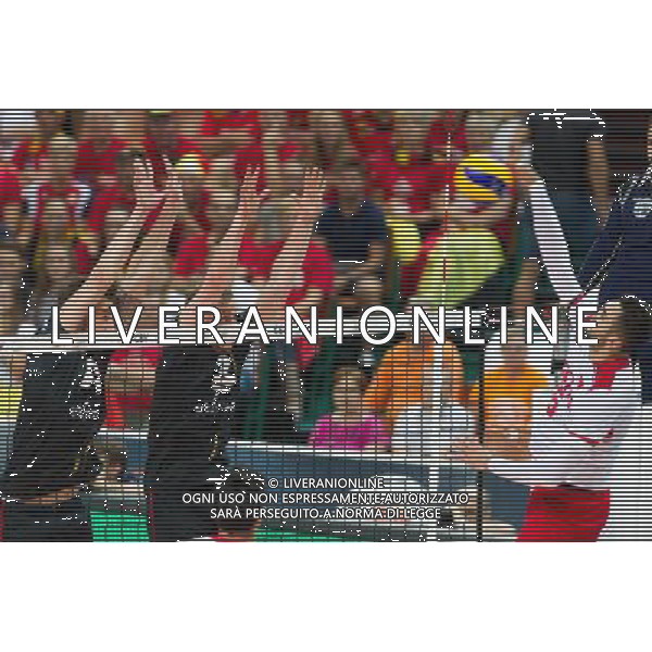 KATOWICE 27.08.2017 SPORT SIATKOWKA CEV MISTRZOSTWA EUROPY W PILCE SIATKOWEJ MEZCZYZN LOTTO EUROVOLLEY POLAND 2017 CEV VOLLEYBALL EUROPEAN CHAMPIONSHIP MEN BELGIUM - TURKEY BELGIA - TURCJA NZ. SIMON VAN DE VOORDE (BEL) SAM DEROO (BEL) METIN TOY (TUR) FOT. MICHAL CHWIEDUK / FOKUSMEDIA.COM.PL/NEWSPIX.PL --- Newspix.pl AG ALDO LIVERANI SAS