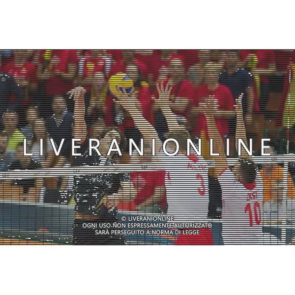KATOWICE 27.08.2017 SPORT SIATKOWKA CEV MISTRZOSTWA EUROPY W PILCE SIATKOWEJ MEZCZYZN LOTTO EUROVOLLEY POLAND 2017 CEV VOLLEYBALL EUROPEAN CHAMPIONSHIP MEN BELGIUM - TURKEY BELGIA - TURCJA NZ. TOMAS ROUSSEAUX (BEL) FOT. MICHAL CHWIEDUK / FOKUSMEDIA.COM.PL/NEWSPIX.PL --- Newspix.pl AG ALDO LIVERANI SAS