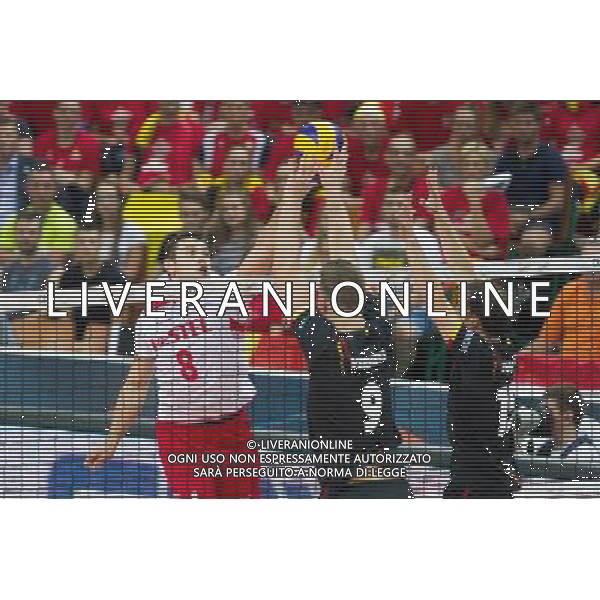 KATOWICE 27.08.2017 SPORT SIATKOWKA CEV MISTRZOSTWA EUROPY W PILCE SIATKOWEJ MEZCZYZN LOTTO EUROVOLLEY POLAND 2017 CEV VOLLEYBALL EUROPEAN CHAMPIONSHIP MEN BELGIUM - TURKEY BELGIA - TURCJA NZ. BURUTAY SUBASI (TUR) FOT. MICHAL CHWIEDUK / FOKUSMEDIA.COM.PL/NEWSPIX.PL --- Newspix.pl AG ALDO LIVERANI SAS