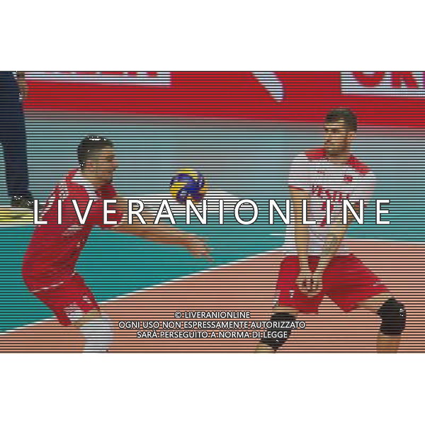 KATOWICE 27.08.2017 SPORT SIATKOWKA CEV MISTRZOSTWA EUROPY W PILCE SIATKOWEJ MEZCZYZN LOTTO EUROVOLLEY POLAND 2017 CEV VOLLEYBALL EUROPEAN CHAMPIONSHIP MEN BELGIUM - TURKEY BELGIA - TURCJA NZ. IZZET UNVER (TUR) GOKHAN GOKGOZ (TUR) FOT. MICHAL CHWIEDUK / FOKUSMEDIA.COM.PL/NEWSPIX.PL --- Newspix.pl AG ALDO LIVERANI SAS