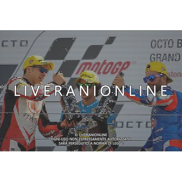 27.08.2017. Circuito di Silverstone, Towcester, Gran Bretagna.Takaaki Nakagami, Franco Morbidelli, Mattia Pasini FOTO G.PIAZZOLLA-AG ALDO LIVERANI SAS