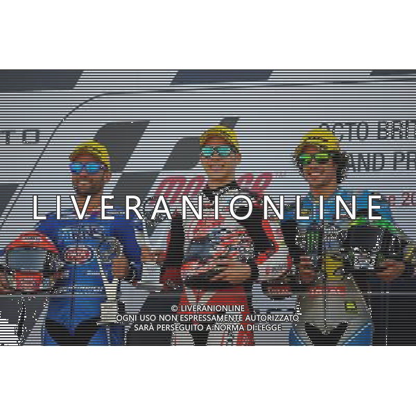 27.08.2017. Circuito di Silverstone, Towcester, Gran Bretagna.Mattia Pasini, Takaaka Nakagami, Franco Morbidelli FOTO G.PIAZZOLLA-AG ALDO LIVERANI SAS