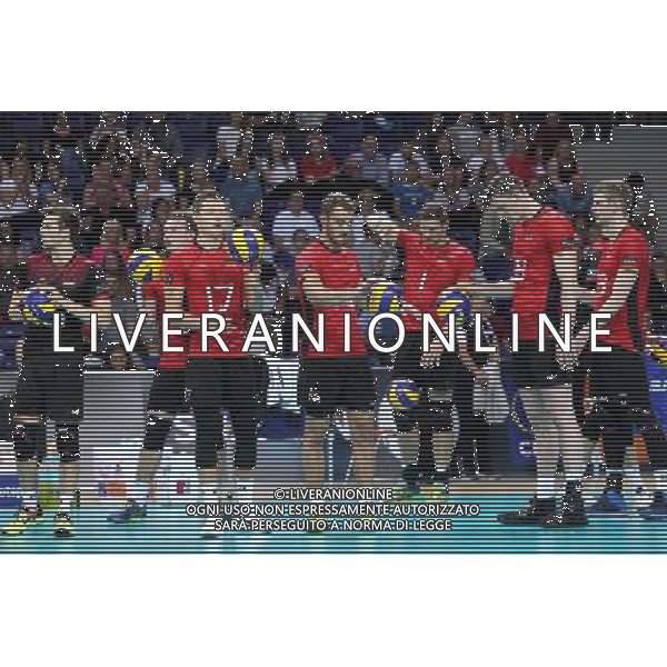 SZCZECIN, AZOTY ARENA 27.08.2017 CEV MISTRZOSTWA EUROPY W PILCE SIATKOWEJ MEZCZYZN LOTTO EUROVOLLEY POLAND 2017 CZECHY - NIEMCY CEV MENS VOLLEYBALL EUROPEAN CHAMPIONSHIP LOTTO EUROVOLLEY POLAND 2017 CZECH REPUBLIC - GERMANY NZ JULIAN ZENGER, DENYS KALIBERDA, JAN ZIMMERMANN, MORITZ KARLITZEK, CHRISTIAN FROMM, MARCUS BOEHME, SIMON HIRSCH FOT. KRZYSZTOF CICHOMSKI / NEWSPIX.PL --- Newspix.pl AG ALDO LIVERANI SAS *** Local Caption *** www.newspix.pl mail us: info@newspix.pl call us: 0048 022 23 22 222 --- Polish Picture Agency by Ringier Axel Springer Poland