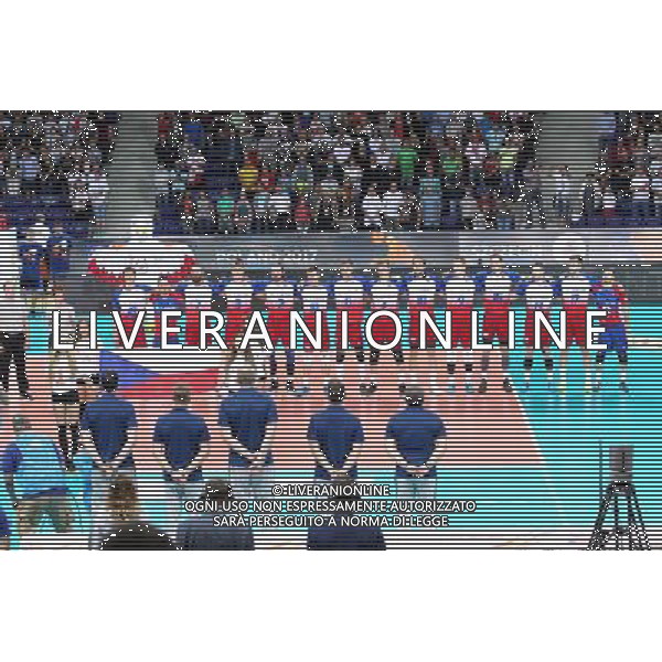 SZCZECIN, AZOTY ARENA 27.08.2017 CEV MISTRZOSTWA EUROPY W PILCE SIATKOWEJ MEZCZYZN LOTTO EUROVOLLEY POLAND 2017 CZECHY - NIEMCY CEV MENS VOLLEYBALL EUROPEAN CHAMPIONSHIP LOTTO EUROVOLLEY POLAND 2017 CZECH REPUBLIC - GERMANY NZ REPREZENTACJA CZECH PODCZAS HYMNU / TEAM OF CZECH REPUBLIC DRUGING THE ANTHEM FOT. KRZYSZTOF CICHOMSKI / NEWSPIX.PL --- Newspix.pl AG ALDO LIVERANI SAS *** Local Caption *** www.newspix.pl mail us: info@newspix.pl call us: 0048 022 23 22 222 --- Polish Picture Agency by Ringier Axel Springer Poland