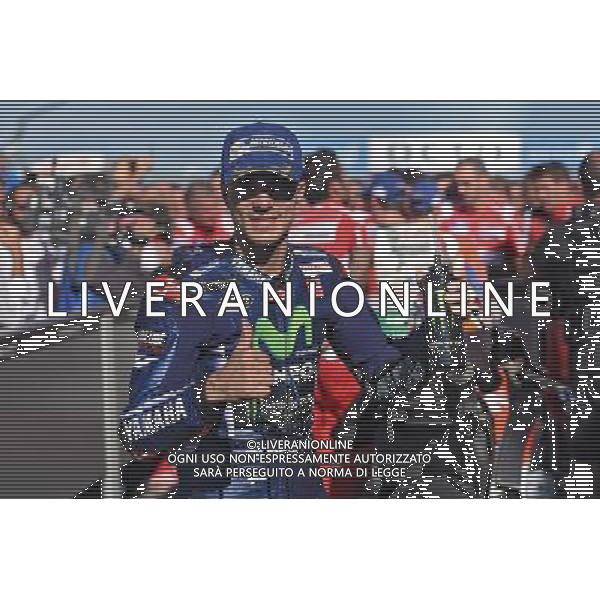 Silverstone United Kingdom 25.08.2017 Twelfth round MotoGP 2017 at the Silverstone Circuit, Maverick Vinales (Movistar Yamaha) photoPSP / Newspix.pl --- Newspix.pl POLAND OUT!!! AG ALDO LIVERANI SAS *** Local Caption *** www.newspix.pl mail us: info@newspix.pl call us: 0048 022 23 22 222 --- Polish Picture Agency by Ringier Axel Springer Poland