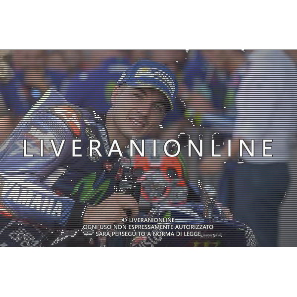 Silverstone United Kingdom 25.08.2017 Twelfth round MotoGP 2017 at the Silverstone Circuit, Maverick Vinales (Movistar Yamaha) photoPSP / Newspix.pl --- Newspix.pl POLAND OUT!!! AG ALDO LIVERANI SAS *** Local Caption *** www.newspix.pl mail us: info@newspix.pl call us: 0048 022 23 22 222 --- Polish Picture Agency by Ringier Axel Springer Poland