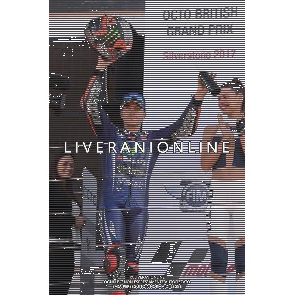 Silverstone United Kingdom 25.08.2017 Twelfth round MotoGP 2017 at the Silverstone Circuit, Maverick Vinales (Movistar Yamaha) photoPSP / Newspix.pl --- Newspix.pl POLAND OUT!!! AG ALDO LIVERANI SAS *** Local Caption *** www.newspix.pl mail us: info@newspix.pl call us: 0048 022 23 22 222 --- Polish Picture Agency by Ringier Axel Springer Poland