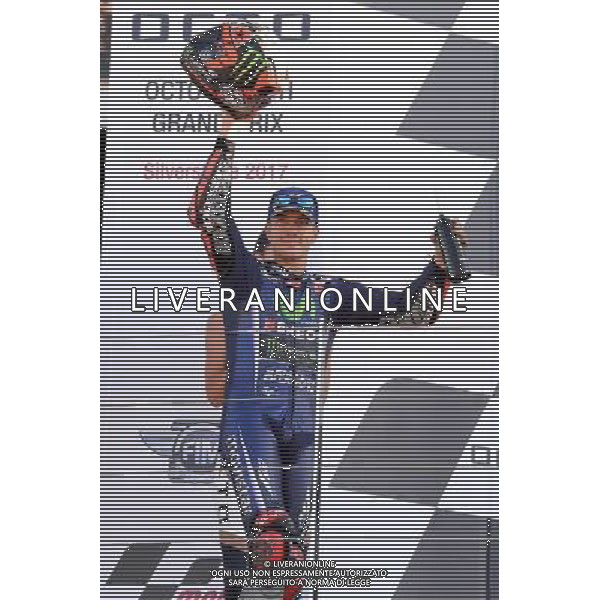 Silverstone United Kingdom 25.08.2017 Twelfth round MotoGP 2017 at the Silverstone Circuit, Maverick Vinales (Movistar Yamaha) photoPSP / Newspix.pl --- Newspix.pl POLAND OUT!!! AG ALDO LIVERANI SAS *** Local Caption *** www.newspix.pl mail us: info@newspix.pl call us: 0048 022 23 22 222 --- Polish Picture Agency by Ringier Axel Springer Poland
