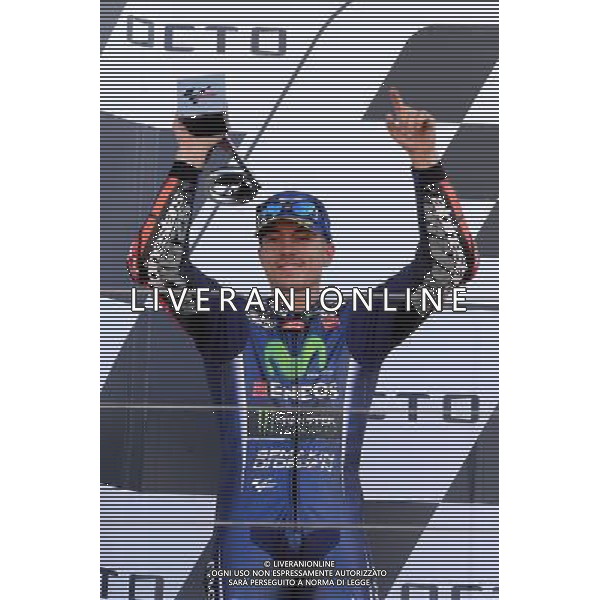Silverstone United Kingdom 25.08.2017 Twelfth round MotoGP 2017 at the Silverstone Circuit, Maverick Vinales (Movistar Yamaha) photoPSP / Newspix.pl --- Newspix.pl POLAND OUT!!! AG ALDO LIVERANI SAS *** Local Caption *** www.newspix.pl mail us: info@newspix.pl call us: 0048 022 23 22 222 --- Polish Picture Agency by Ringier Axel Springer Poland
