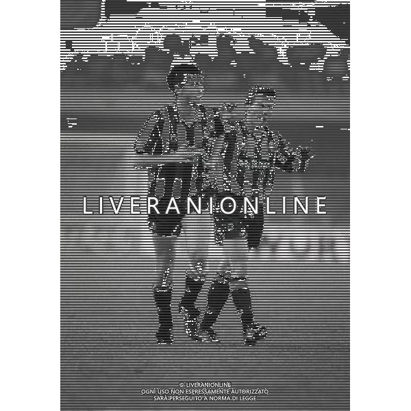 03-10-1990 VERONA-COPPA UEFA INTER RAPID VIENNA 3-1 NELLA FOTO NICOLA BERTI E LOTHAR MATTHAUS AG ALDO LIVERANI SAS