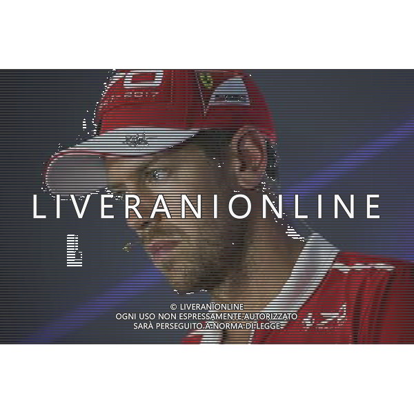 Sebastian Vettel (GER) Ferrari in the FIA Press Conference. 31.08.2017. Formula 1 World Championship, Rd 13, Italian Grand Prix, Monza, Italy, Preparation Day. / AGENZIA ALDO LIVERANI SAS - ITALY ONLY - EDITORIAL USE ONLY