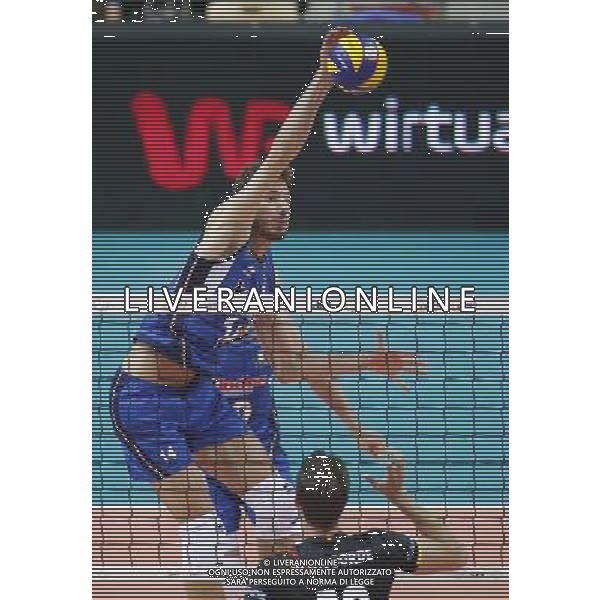 KATOWICE HALA SPODEK 31.08.2017 LOTTO EUROVOLLEY 2017 MECZ MISTRZOSTW EUROPY 2017 SIATKOWKA 1/4 FINALU BELGIA (czarne) - WLOCHY (niebieskie) NZ Matteo Piano . FOT TOMASZ WANTULA / NEWSPIX.PL KATOWICE SPODEK 31.08.2017 VOLEYYBALL MEN\'S CHAMPIONSCHIP LOTTO EUROVOLLEY POLAND 2017 QUARTERFINAL BELGIUM - ITALY TOMASZ WANTULA / NEWSPIX.PL --- Newspix.pl AG ALDO LIVERANI SAS ONLY ITALY *** Local Caption *** www.newspix.pl mail us: info@newspix.pl call us: 0048 022 23 22 222 --- Polish Picture Agency by Ringier Axel Springer Poland