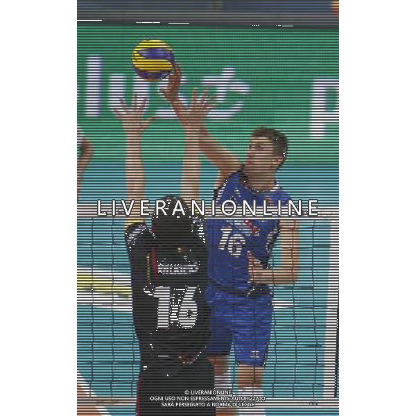 KATOWICE HALA SPODEK 31.08.2017 LOTTO EUROVOLLEY 2017 MECZ MISTRZOSTW EUROPY 2017 SIATKOWKA 1/4 FINALU BELGIA (czarne) - WLOCHY (niebieskie) NZ Matthias Valkiers , Oleg Antonov . FOT TOMASZ WANTULA / NEWSPIX.PL KATOWICE SPODEK 31.08.2017 VOLEYYBALL MEN\'S CHAMPIONSCHIP LOTTO EUROVOLLEY POLAND 2017 QUARTERFINAL BELGIUM - ITALY TOMASZ WANTULA / NEWSPIX.PL --- Newspix.pl AG ALDO LIVERANI SAS ONLY ITALY *** Local Caption *** www.newspix.pl mail us: info@newspix.pl call us: 0048 022 23 22 222 --- Polish Picture Agency by Ringier Axel Springer Poland