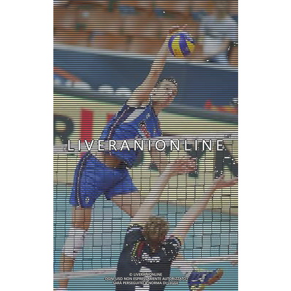 KATOWICE HALA SPODEK 31.08.2017 LOTTO EUROVOLLEY 2017 MECZ MISTRZOSTW EUROPY 2017 SIATKOWKA 1/4 FINALU BELGIA (czarne) - WLOCHY (niebieskie) NZ Daniele Mazzone . FOT TOMASZ WANTULA / NEWSPIX.PL KATOWICE SPODEK 31.08.2017 VOLEYYBALL MEN\'S CHAMPIONSCHIP LOTTO EUROVOLLEY POLAND 2017 QUARTERFINAL BELGIUM - ITALY TOMASZ WANTULA / NEWSPIX.PL --- Newspix.pl AG ALDO LIVERANI SAS ONLY ITALY *** Local Caption *** www.newspix.pl mail us: info@newspix.pl call us: 0048 022 23 22 222 --- Polish Picture Agency by Ringier Axel Springer Poland