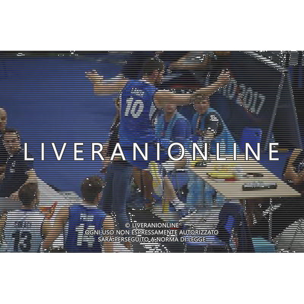 KATOWICE HALA SPODEK 31.08.2017 LOTTO EUROVOLLEY 2017 MECZ MISTRZOSTW EUROPY 2017 SIATKOWKA 1/4 FINALU BELGIA (czarne) - WLOCHY (niebieskie) NZ Filippo Lanza . FOT TOMASZ WANTULA / NEWSPIX.PL KATOWICE SPODEK 31.08.2017 VOLEYYBALL MEN\'S CHAMPIONSCHIP LOTTO EUROVOLLEY POLAND 2017 QUARTERFINAL BELGIUM - ITALY TOMASZ WANTULA / NEWSPIX.PL --- Newspix.pl AG ALDO LIVERANI SAS ONLY ITALY *** Local Caption *** www.newspix.pl mail us: info@newspix.pl call us: 0048 022 23 22 222 --- Polish Picture Agency by Ringier Axel Springer Poland