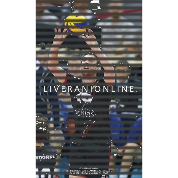 KATOWICE HALA SPODEK 31.08.2017 LOTTO EUROVOLLEY 2017 MECZ MISTRZOSTW EUROPY 2017 SIATKOWKA 1/4 FINALU BELGIA (czarne) - WLOCHY (niebieskie) NZ Matthias Valkiers . FOT TOMASZ WANTULA / NEWSPIX.PL KATOWICE SPODEK 31.08.2017 VOLEYYBALL MEN\'S CHAMPIONSCHIP LOTTO EUROVOLLEY POLAND 2017 QUARTERFINAL BELGIUM - ITALY TOMASZ WANTULA / NEWSPIX.PL --- Newspix.pl AG ALDO LIVERANI SAS ONLY ITALY *** Local Caption *** www.newspix.pl mail us: info@newspix.pl call us: 0048 022 23 22 222 --- Polish Picture Agency by Ringier Axel Springer Poland