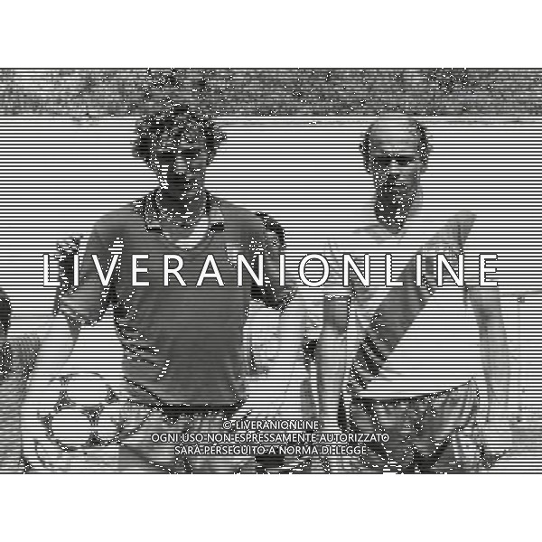 RETROSPETTIVA LATO GREGORZ CALCIATORE NELLA FOTO GREGORZ LATO CON LA MAGLIA DELLA NAZIONALE DELLA POLONIA CON ZBIGNEW BONIEK AG ALDO LIVERANI SAS