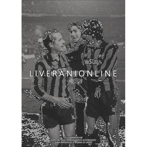 12-12-1984 MILANO- OTTAVI DI COPPA UEFA INTER AMBURGO 1-0 NELLA FOTO LIAM BRADY E FULVIO COLLOVATI AG ALDO LIVERANI SAS