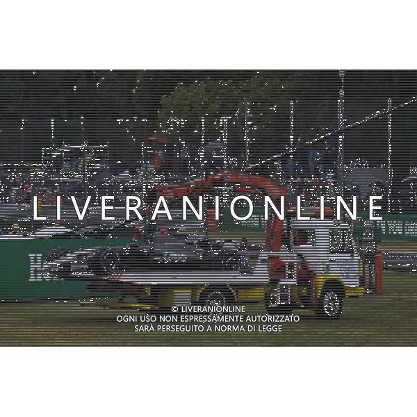 Romain Grosjean (FRA) Haas F1 Team VF-17 crashed during qualifying. 02.09.2017. Formula 1 World Championship, Rd 13, Italian Grand Prix, Monza, Italy, Qualifying Day. / AGENZIA ALDO LIVERANI SAS - ITALY ONLY EDITORIAL USE ONLY - 02.09.2017. Formula 1 World Championship, Rd 13, Italian Grand Prix, Monza, Italy, Qualifying Day - Prove ufficiali qualifiche