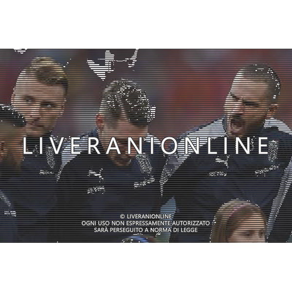 Qualificazioni al Campionato Mondiale FIFA Russia 2018 Gruppo G Madrid (Spagna) - 02.09.2017 Spagna-Italia Nella Foto:Leonardo Bonucci incita i compagni durante l inno /Ag. Aldo Liverani