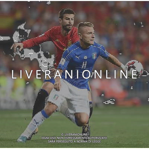 Qualificazioni al Campionato Mondiale FIFA Russia 2018 Gruppo G Madrid (Spagna) - 02.09.2017 Spagna-Italia Nella Foto:Ciro Immobile - Gerard Pique /Ag. Aldo Liverani